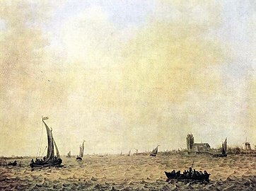 Vue de Dordrecht depuis la Merwede (1644) Musée d'Histoire de l'art de Vienne.