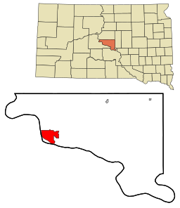 Pierre i Hughes County och South Dakota