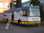Kiitokori-bokbuss på Scania-chassi för bokbusslinjen Muonio–Enontekis-Kautokeino, 2015