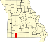 Округ Стоун на мапі штату Міссурі highlighting