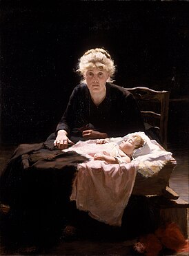 «Фантина с Козеттой», картина Маргарет Холл (1886)