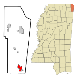 Location of Belmont, Mississippi