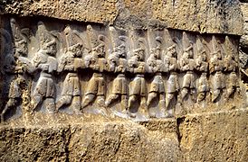 Relieve con guerreros hititas, en Hattusa.