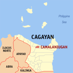 Map of Cagayan with Camalaniugan highlighted
