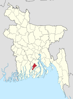 موقعیت ناحیه جلوکاتی در بنگلادش