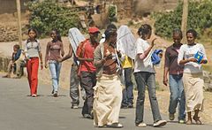 Etióp fiatalok Gondarban