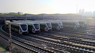 日本川崎重工及台灣車輛共同承造的台中捷運綠線中運量列車