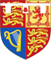 סמל הנסיך ויליאם מוויילס תגית לבנה עם שלושה קצוות, המרכזי מוטען בצדפה אדומה הלקוחה משלט האצולה של אימו דיאנה, הנסיכה מוויילס