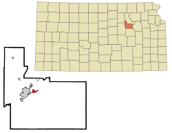 Location within Geary County and Kansas