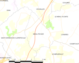 Mapa obce Ménil-Froger