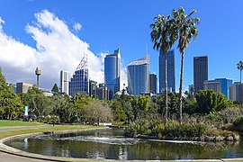 Main ponds looking towards the city