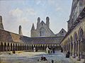 Emmanuel Lansyer : Le cloître du Mont-Saint-Michel (1878, musée des beaux-arts de Quimper)