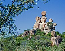 Pierres en équilibre, collines de Matobo.