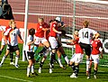 Image 11Players fighting for the ball during the match between Germany and Norway in UEFA Women's Euro 2009 in Tampere, Finland. (from UEFA Women's Championship)