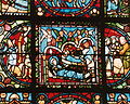 Detailjer fra vinduet Kristus’ liv, 1100-tallet