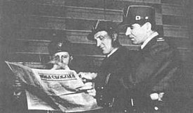 Офицеры Карпатской Сечи. Слева направо: Иван Рогач, Иван Роман и Фёдор Тацинец.