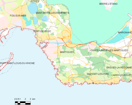 Mapa obce Martigues