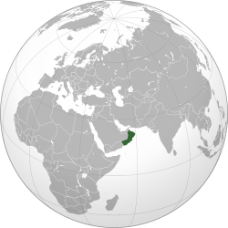 Geografisk plassering av Oman