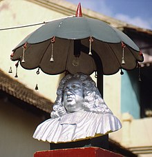 Bartholomäus Ziegenbalg monument in Tranquebar, Tamil Nadu, South India