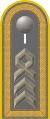 Dienstgradabzeichen eines Oberstabsfeldwebels der Heeresaufklärungstruppe auf Schulterklappe der Jacke des Dienstanzuges für Heeresuniformträger