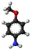 Ball-and-stick model of p-anisidine