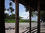Looking out from a beach fale