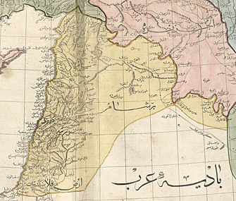 Cedid Atlas del 1803, que mostra en groc la Síria otomana