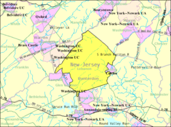 Census Bureau map of Lebanon Township, New Jersey