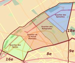 מפת הרובע השבעה-עשר של פריז