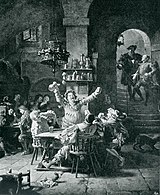 Faust und Mephisto betreten Auerbachs Keller in Goethes Faust (1923)