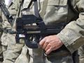 FN P90 submachine gun in the hands of the National Guard during a parade in Larnaca.