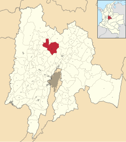 Location of the town and municipality of Pacho in Cundinamarca Department.