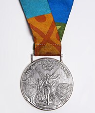 Front of 2004 Athens Olympic Medal.