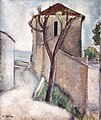 Boom en huizen (1919) Amedeo Modigliani, privéverzameling