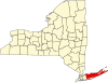 Округ Саффолк на карте штата.