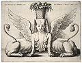 Джулио Романо. Сфинкс с двумя телами. 1530-е гг. Гравюра Вацлава Холлера, XVII век