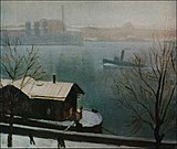 Н. Ф. Лапшин Нева. Первый снег. 1934