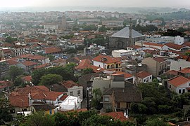 Panoramic view of Didymoteicho from the walls of the fortress May 2010. The structure with the pyramidal roof is the Çelebi Sultan Mehmed Mosque.