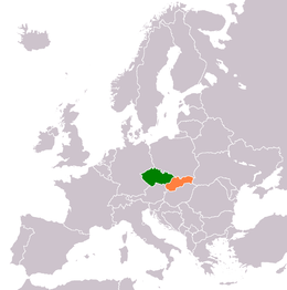 Mappa che indica l'ubicazione di Repubblica Ceca e Slovacchia