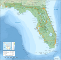 Image 25Topographic map of Florida (from Geography of Florida)