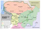 Mapa de Lituània al voltant de 1867–1914, amb una frontera visible russopolonesa (Lituània no tenia entitat pròpia)