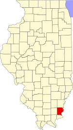 Map of Illinois highlighting Gallatin County