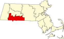 Hampden County na mapě Massachusetts