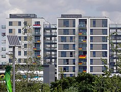 Logements des délégations de l'Allemagne et du Luxembourg au village olympique.