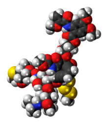 Ball-and-stick model of the Esperamicin A1 molecule