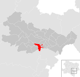 Poloha obce Leobersdorf v okrese Baden (klikacia mapa)