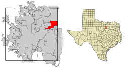 Location of Euless in Tarrant County, Texas