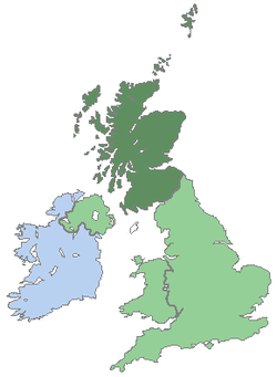 Scotland's location within the UK
