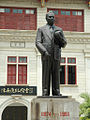 Statue of Tan Kah Kee in front of a memorial hall in Xiamen University, Xiamen, Fujian, China.