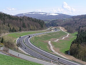 The Medvedjek Slope on the eastern part of the A2 (Lower Carniola)